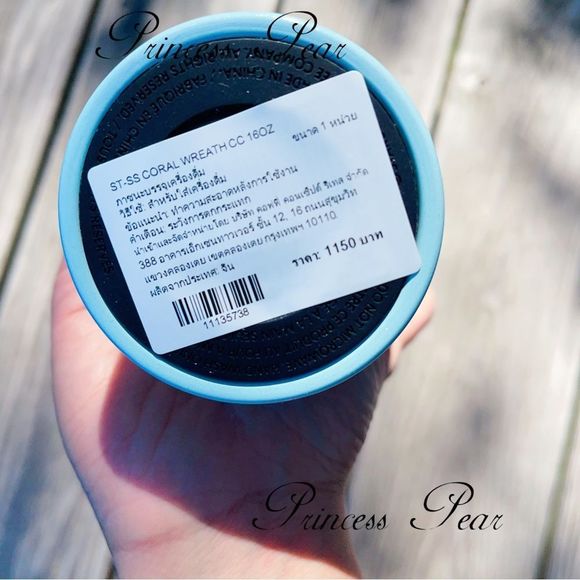 Starbucks 2022 Thailand Stainless Steel Coral Wreath Cold Cup 16oz. - Picture 7 of 7